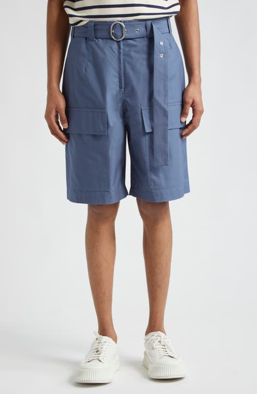 Jil Sander Belted Cargo Trouser Shorts French Blue at Nordstrom, Us