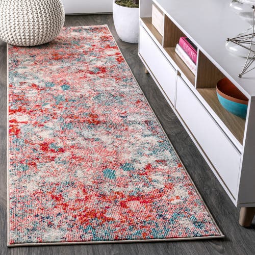 Jonathan Y Contemporary Pop Modern Abstract Area Rug In Blue/red