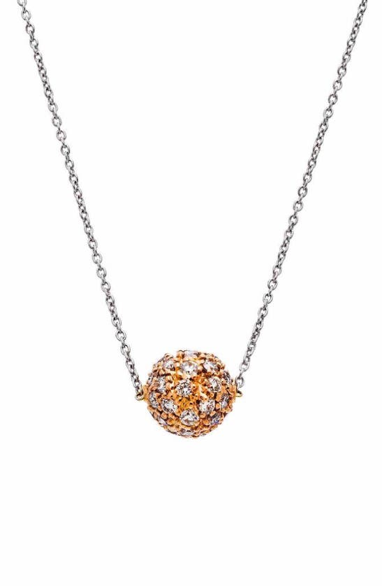 Sethi Couture Disco Diamond Pav� Ball Two-tone Necklace In White Gold