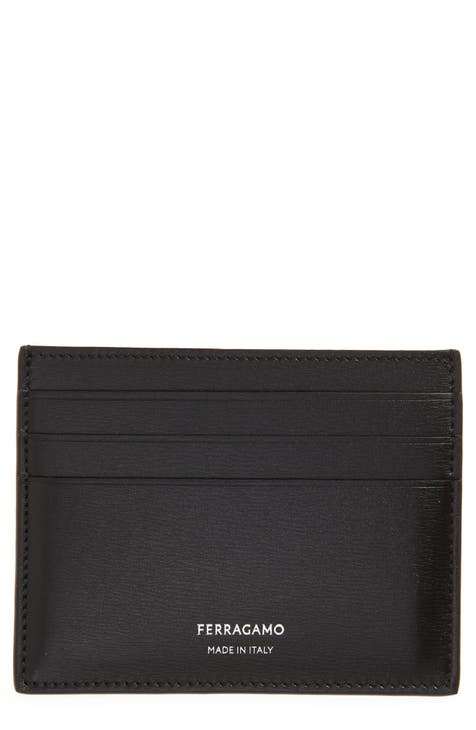 Salvatore Ferragamo Black & Red Long Tri-fold Wallet