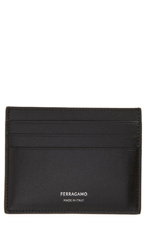 FERRAGAMO Classic Leather Card Case in Nero at Nordstrom
