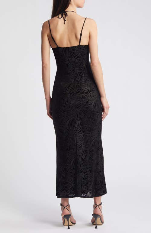 Shop Rare London Burnout Mesh Maxi Dress In Black