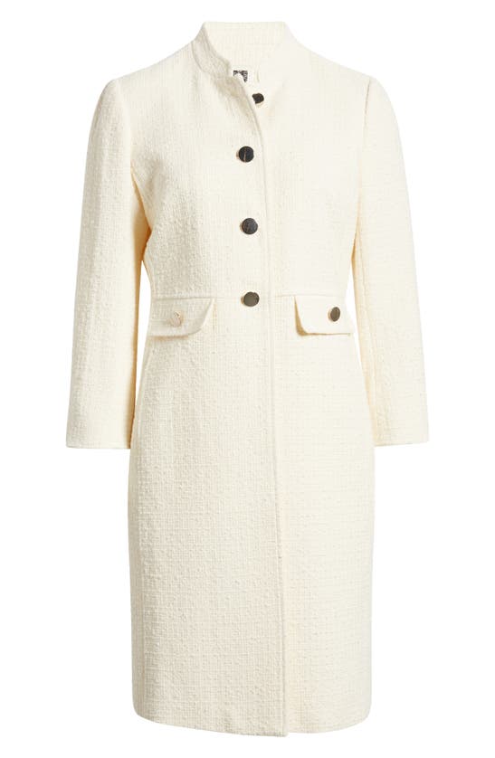 Shop Anne Klein Tweed Overcoat In Anne White