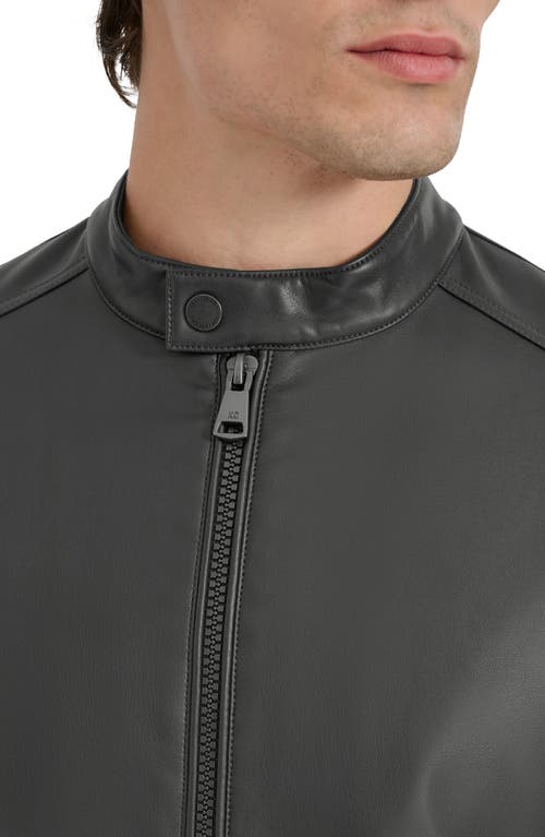 Kenneth Cole New York Faux Leather Moto Jacket In Black