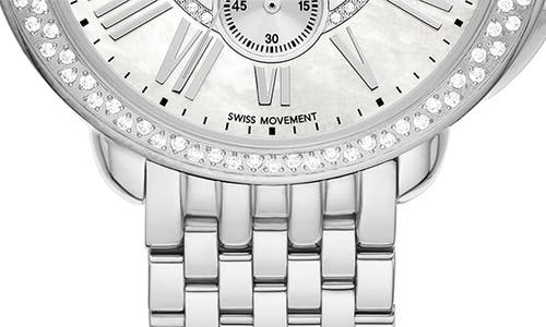 Michele Serein Diamond Bracelet Chronograph Watch, 40mm X 38mm In Silver