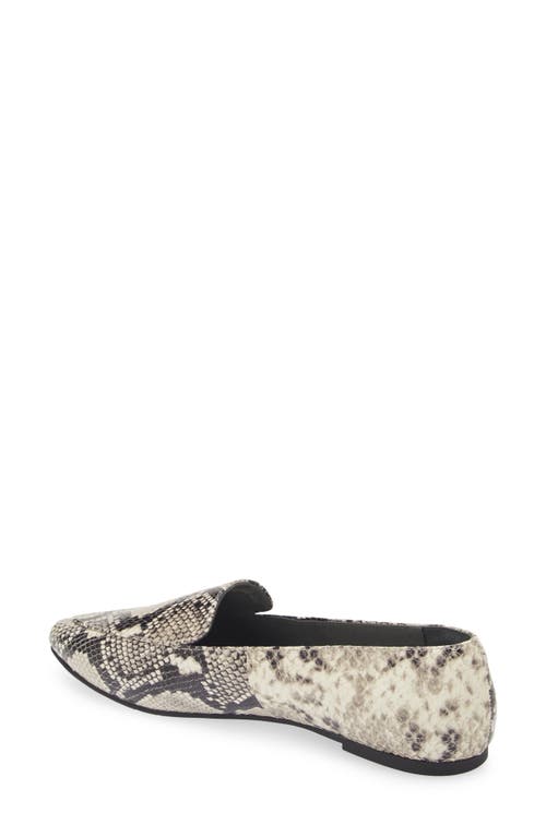 Chocolat Blu Ace Pointed Toe Loafer In Black-white Embossed Snake