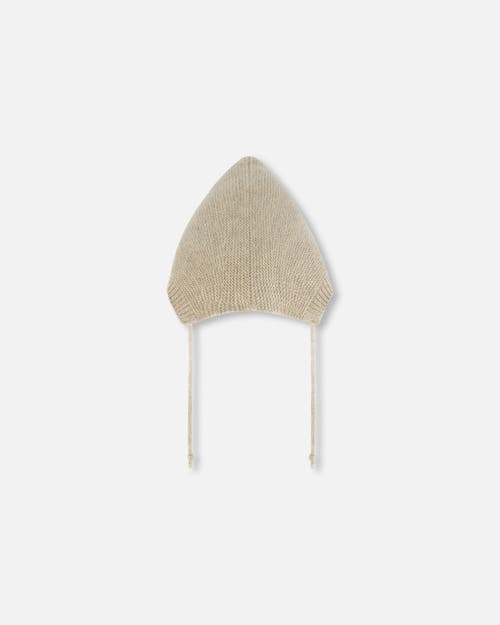 Deux Par Deux Baby Unisex Baby Pointed Knit Hat In Beige In Pine Bark