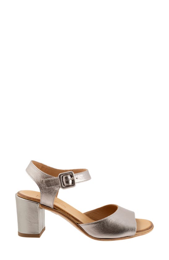 Shop Bueno Natalia Ankle Strap Sandal In Dark Silver Metallic