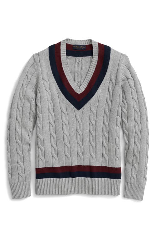 Brooks Brothers Supima Cotton Tennis Sweater Grey Heather at Nordstrom,