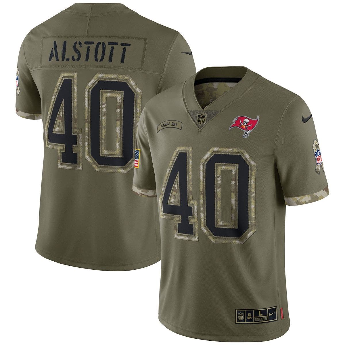 Nike Men's Nike Mike Alstott Olive Tampa Bay Buccaneers 2022 Salute To