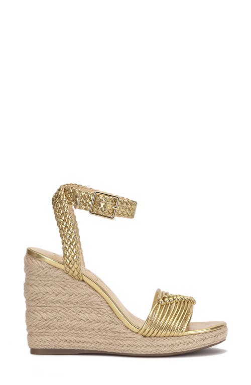 Shop Jessica Simpson Talise Ankle Strap Espadrille Platform Wedge Sandal In Gold