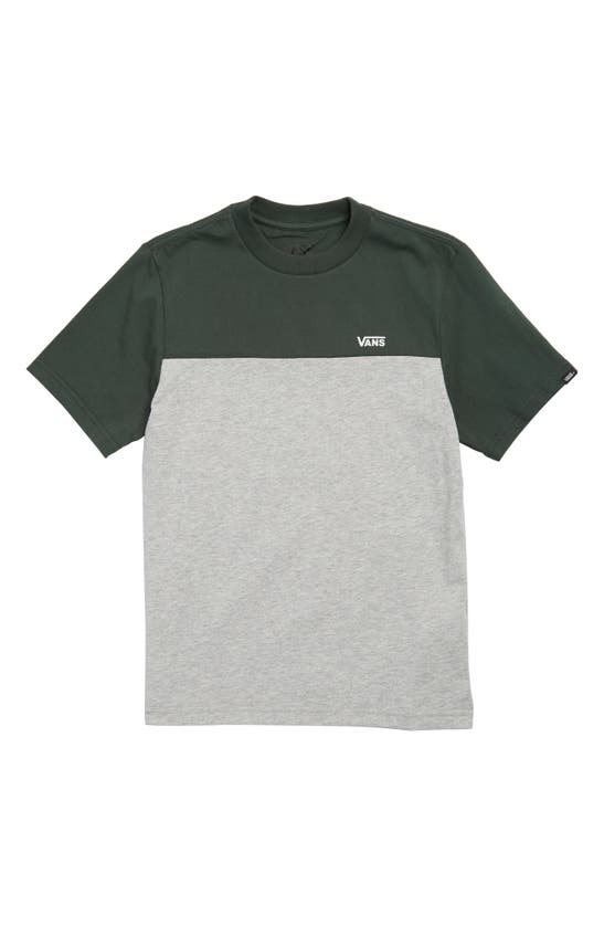 Vans Kids' Colorblock T-shirt In Athletic Heather/ Sycamore