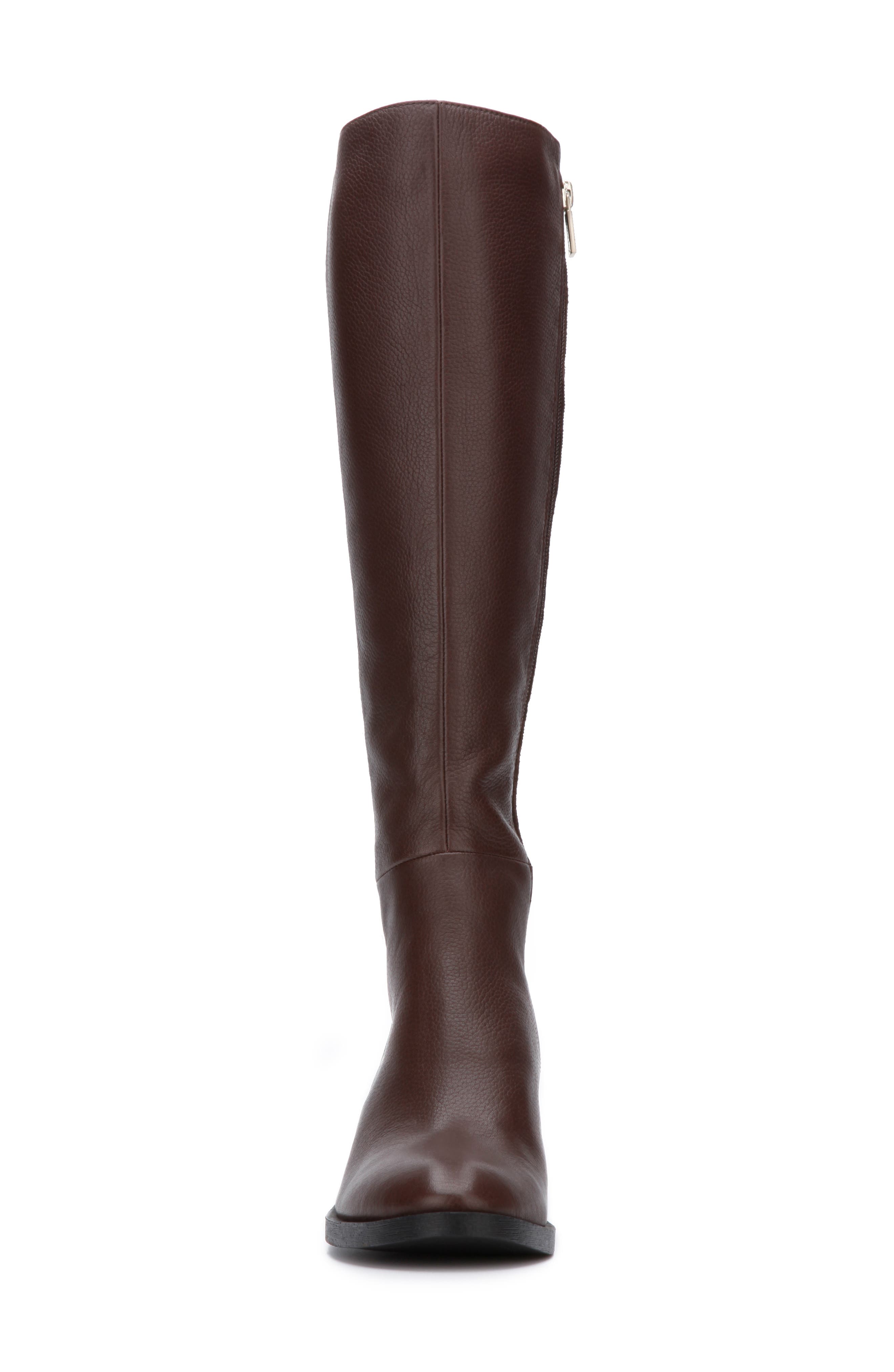 levon leather & rib knit knee high boot