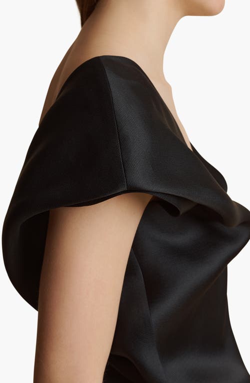 Shop Khaite Ami Cap Sleeve Silk V-neck Top In Black