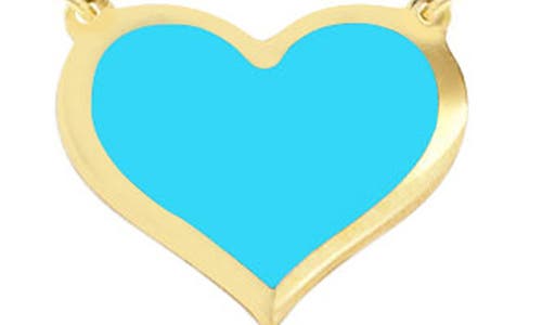 Shop House Of Frosted Heart Pendant Necklace In Gold/turquoise