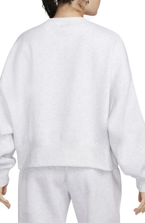 Shop Nike Sportswear Oversize Fleece Sweatshirt In Birch Heather/sail