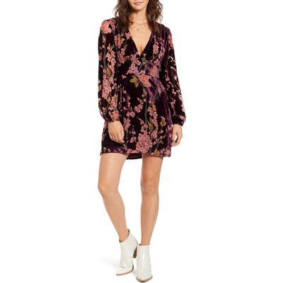 Minkpink Time After Time Long Sleeve Minidress, Burgundy
