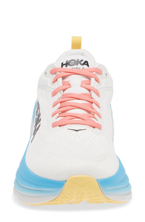 Shop Hoka Bondi 8 Running Shoe In Blanc De Blanc/swim Day