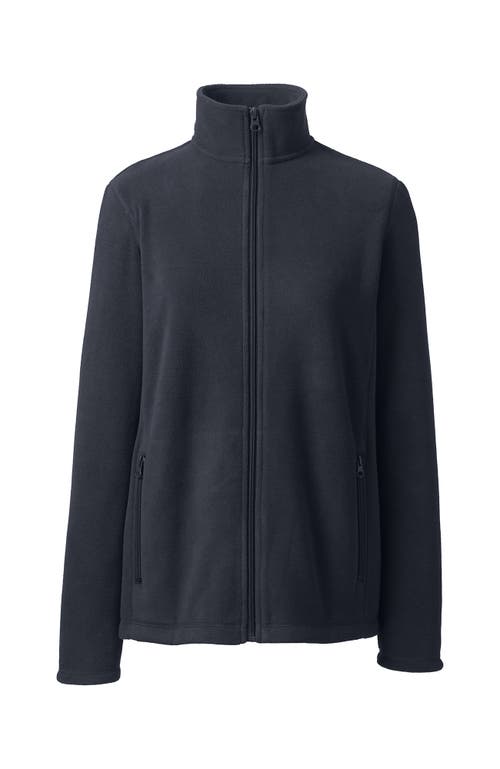 Shop Lands' End Full-zip Mid-weight Fleece Jacket In Dark Charcoal