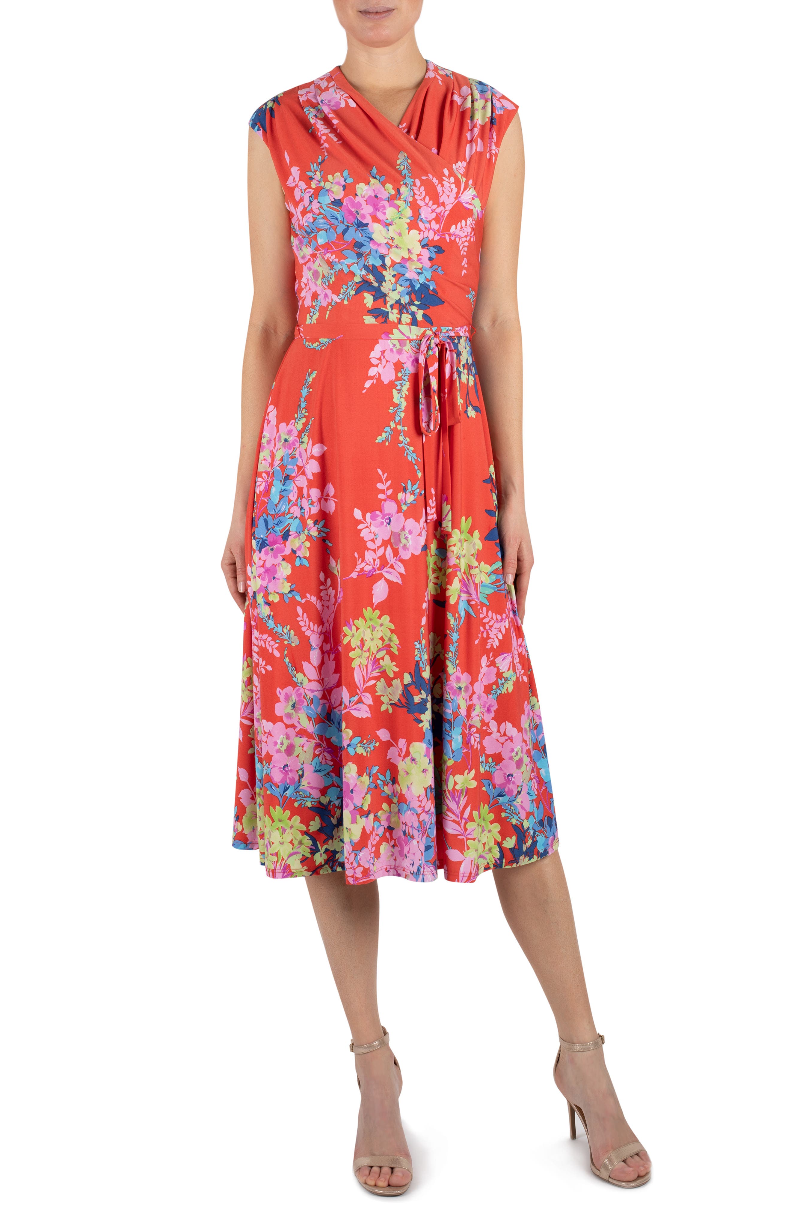 Julia Jordan | Floral V-Neck Wrap Dress 