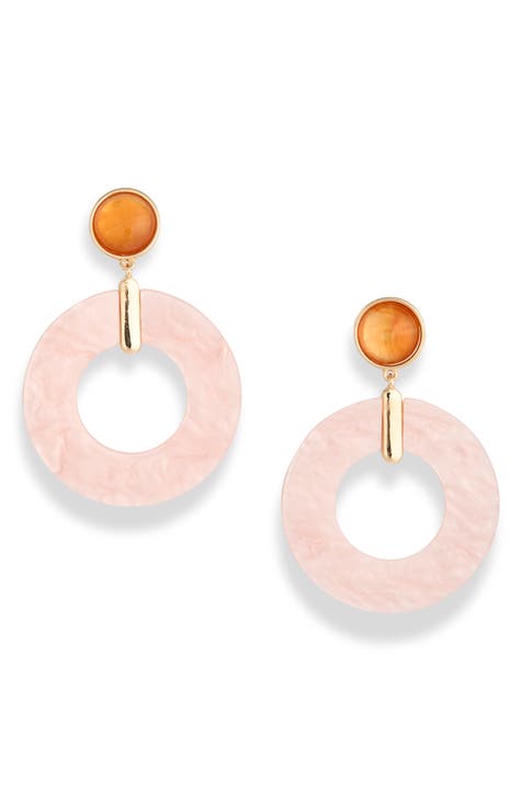 Resin Ring Drop Earrings