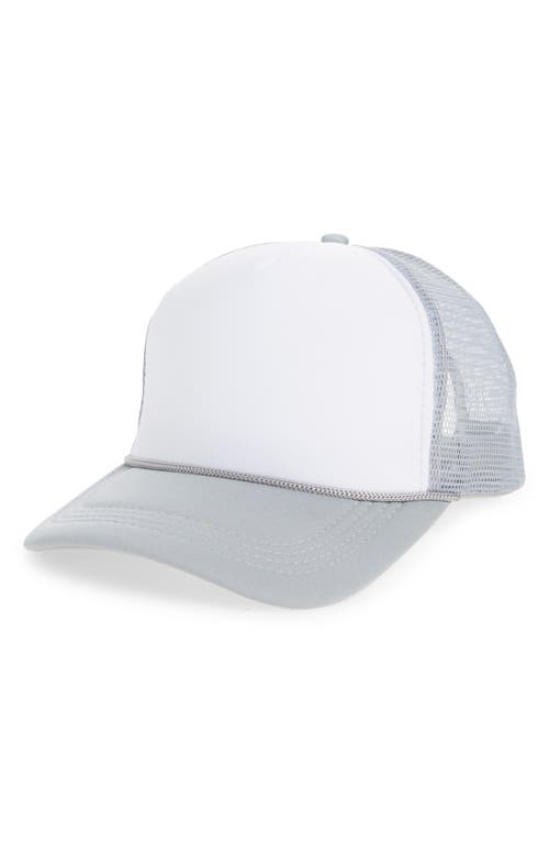 Trucker Hat in Grey- Ivory