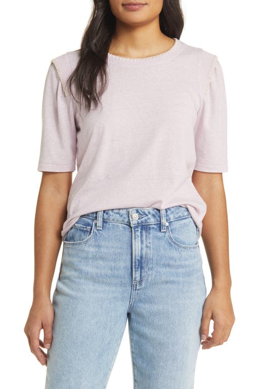 Wit & Wisdom Embroidered Relaxed Fit T-Shirt Heather Smokey Lavender at Nordstrom,