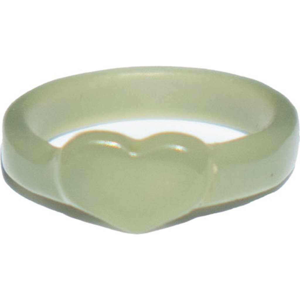 Seree Heart Jade Ring In Light Green