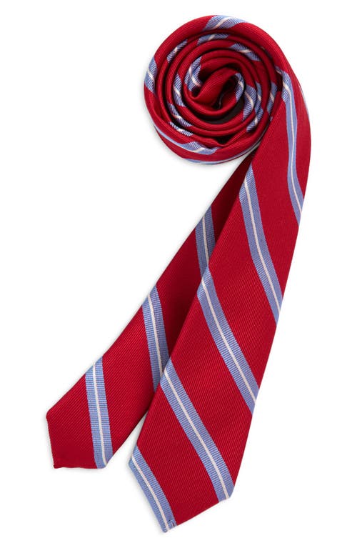 Nordstrom Kids' Bold Stripe Silk Blend Tie in Red Lake Stripe 