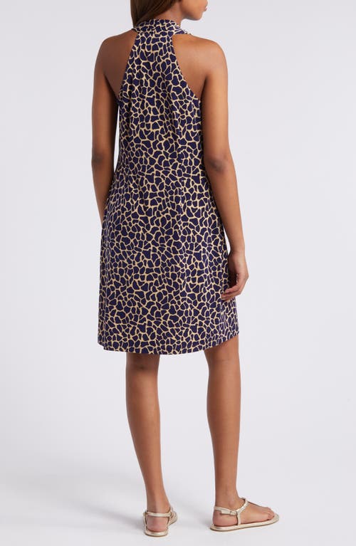 Shop Tommy Bahama Sandy Safari Spots V-neck Dress In Island Navy