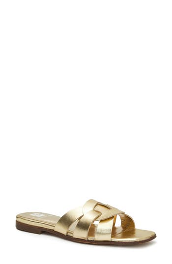 Shop Bruno Magli Alessia Sandal In Gold Metallic