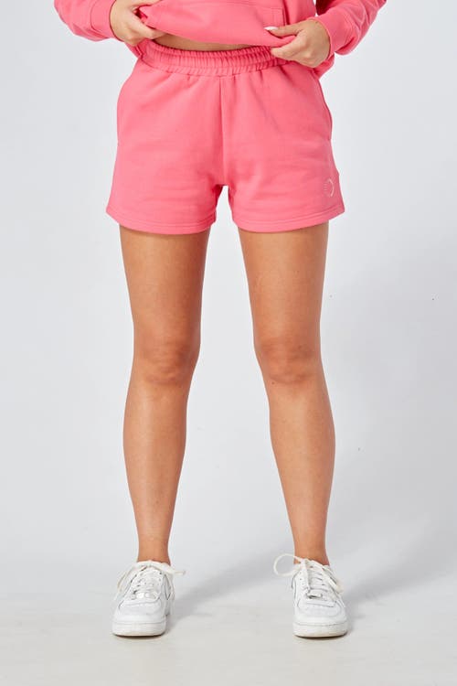 Shop Twill Active Organic Essentials Cotton Fleece Lounge Shorts In Pink