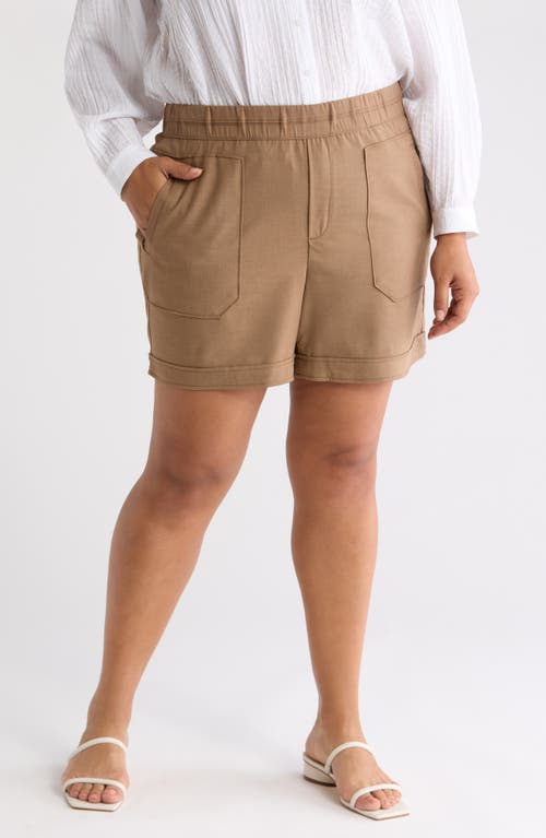 Shop Wit & Wisdom Skyrise Patch Pocket High Waist Shorts In Sandalwood