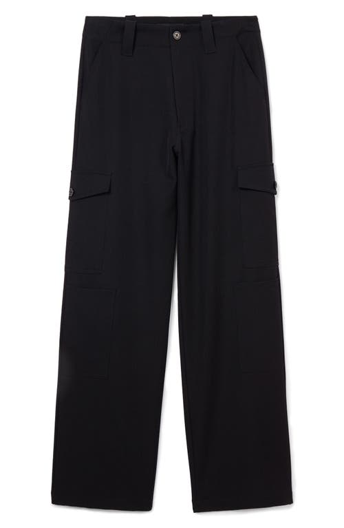 Shop Desigual Volga Straight Leg Cargo Pants In Black