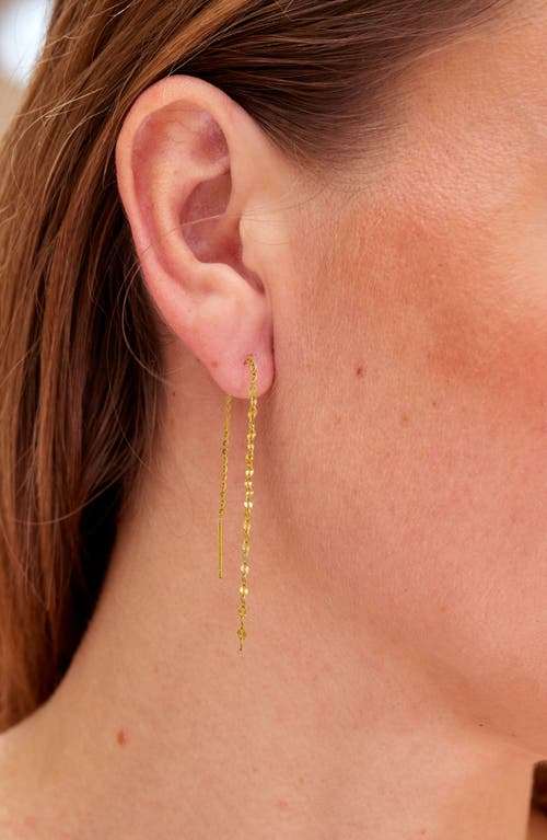 Savvy Cie Jewels Chain Threader Earrings In Gold