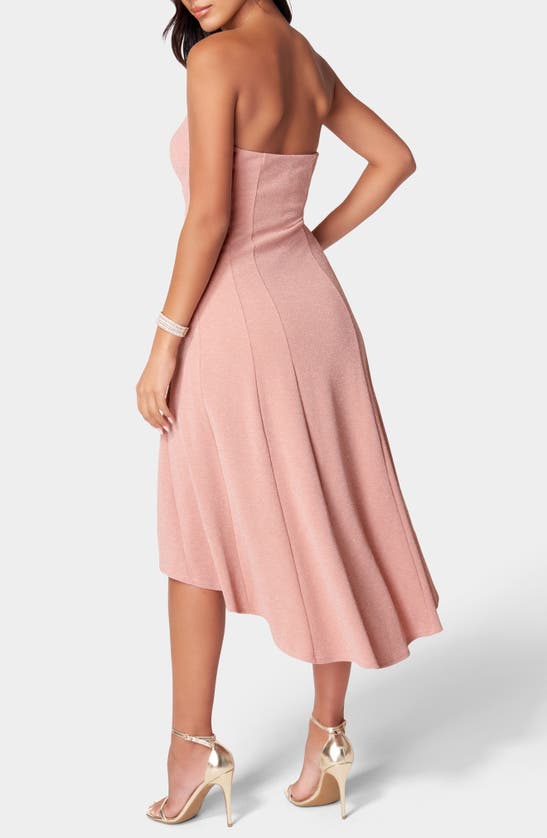 Shop Bebe Strapless High-low Dress In Rose