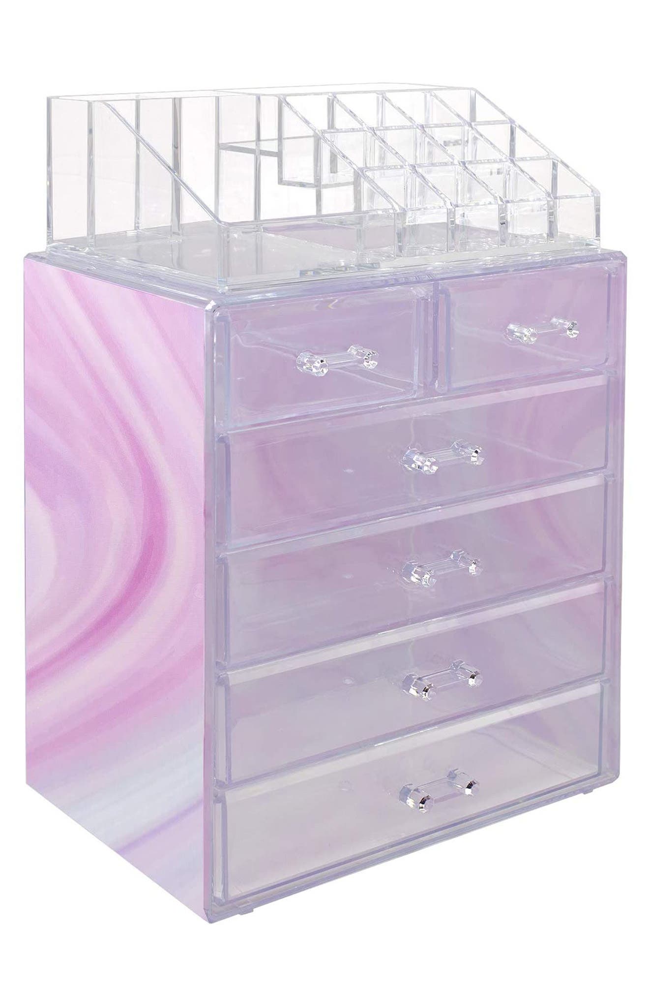 Sorbus Makeup And Jewelry Storage Case Display Set In Tie-dye