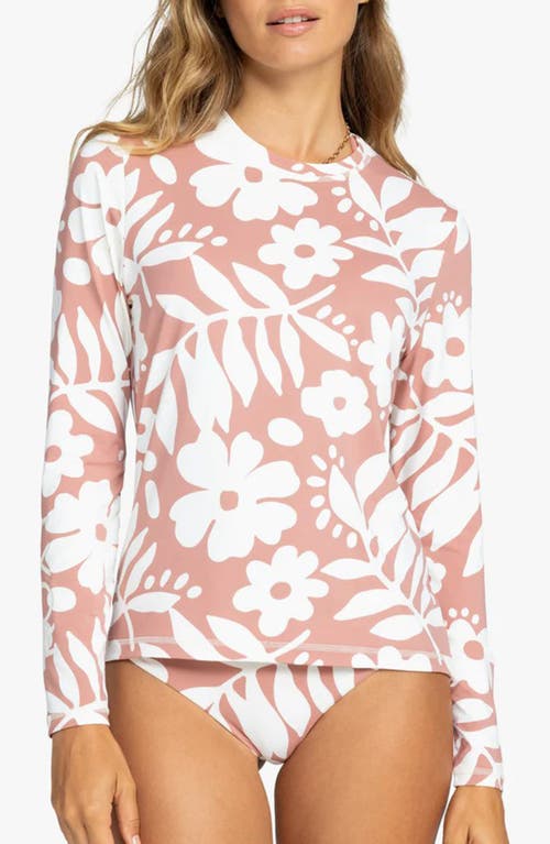 Roxy Sea Skippin' Long Sleeve Rashguard Ash Rose at Nordstrom,