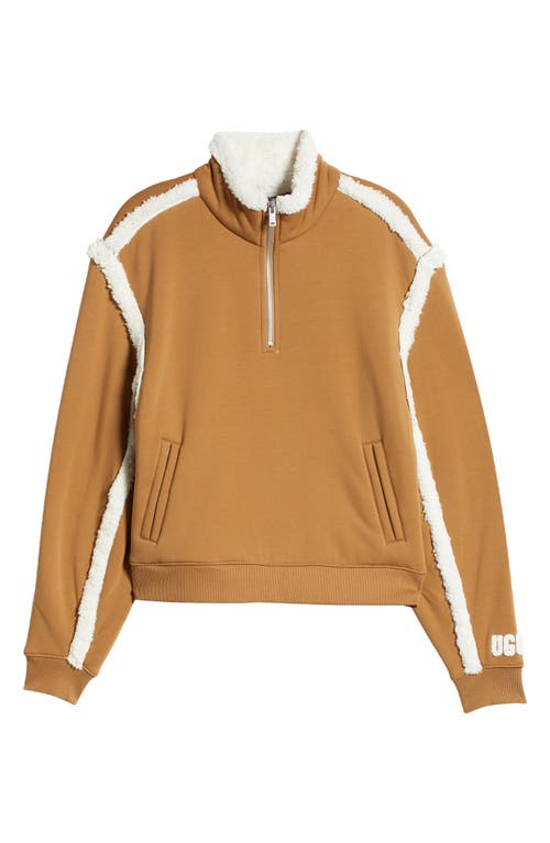 Ugg(r) Lydi Bonded Fleece Half Zip Pullover In Chestnut