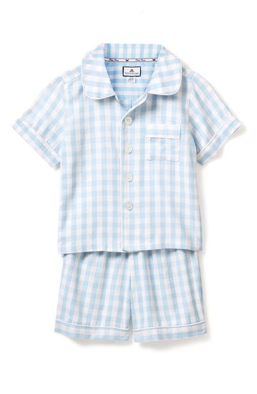 Petite Plume Gingham Check Short Two-Piece Pajamas Blue at Nordstrom,