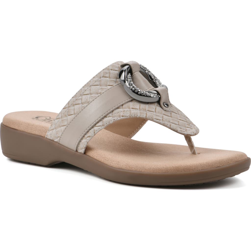 Cliffs By White Mountain Benedict Wedge Thong Sandal In Gray
