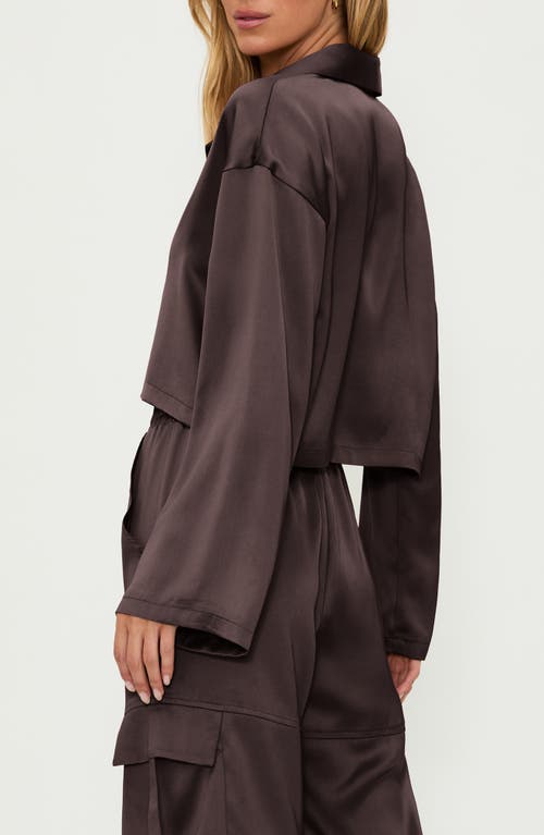 BEACH RIOT BEACH RIOT VELLA SATIN CROP BUTTON-UP SHIRT