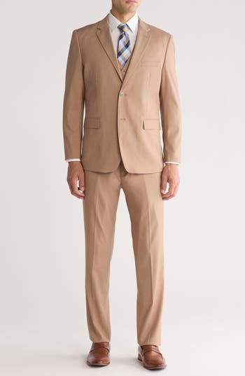 Braveman Classic Fit 3-piece Suit In Tan