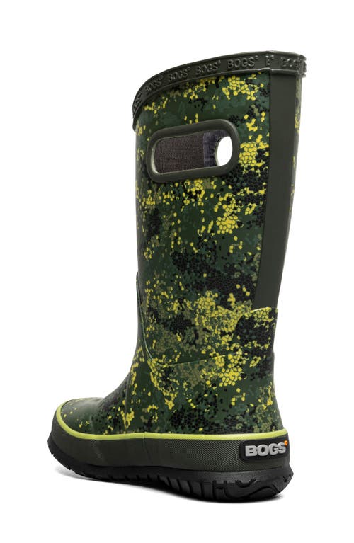 Bogs Microcamo Print Waterproof Rain Boot In Green Multi
