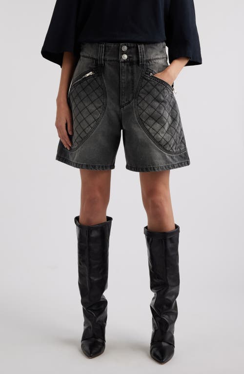 Shop Isabel Marant Candice Denim Shorts In Dark Grey