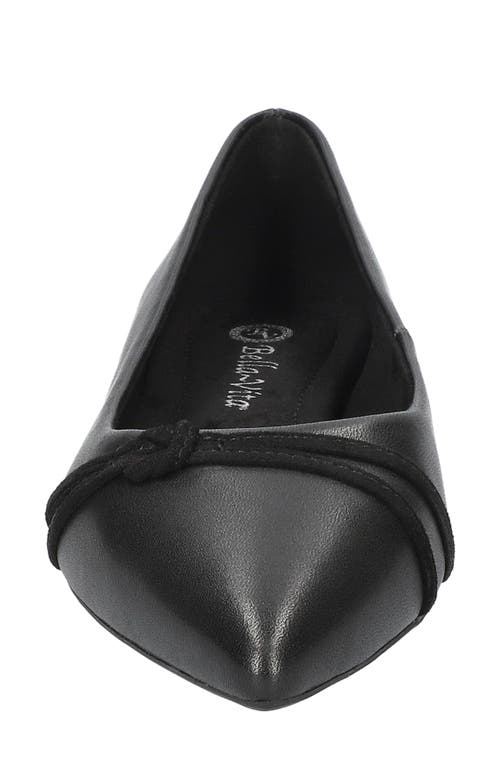 Shop Bella Vita Rhea Pointed Toe Ballet Flat In Black Leather