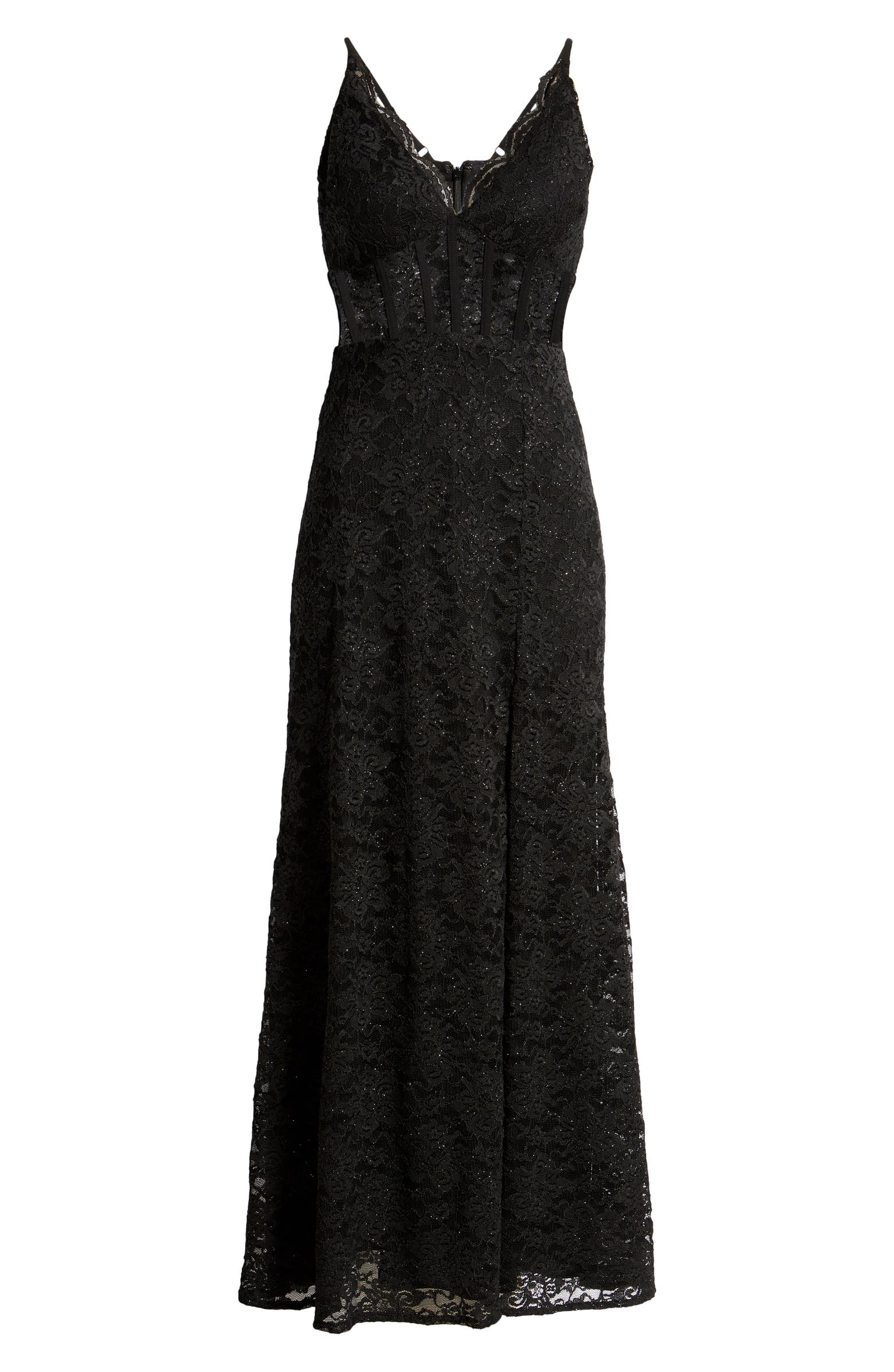 Morgan & Co. Corset Lace Sleeveless Gown | Nordstrom
