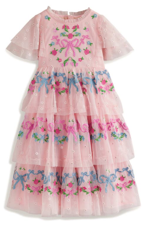 Mini Boden Kids' Embroidered Tiered Tulle Dress Provence Dusty Pink at Nordstrom,