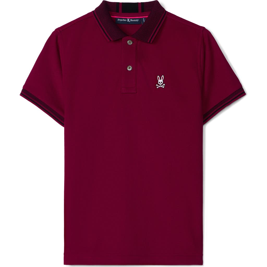 Shop Psycho Bunny Kids' Bradford Cotton Polo In Crimson