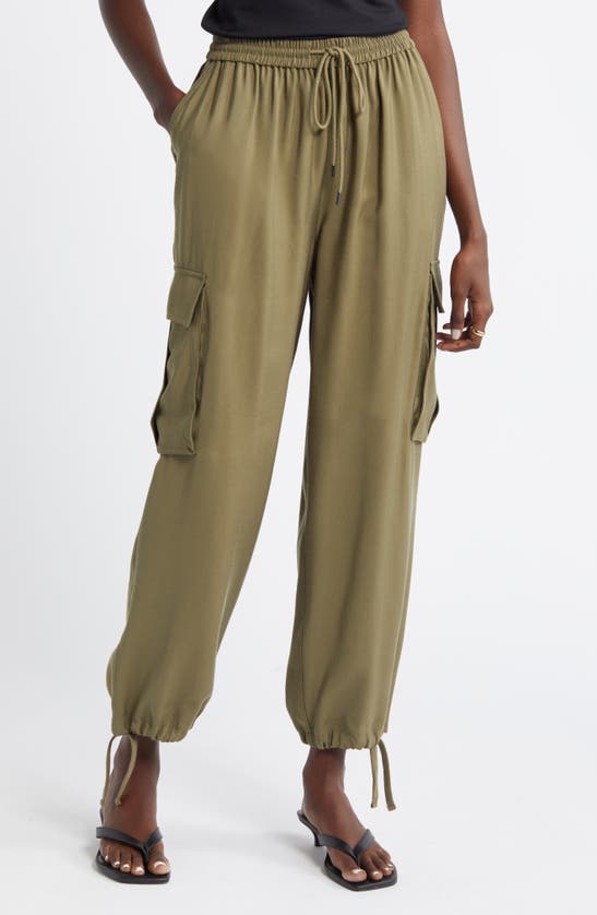 Shop Nordstrom Utility Cargo Joggers In Olive Burnt